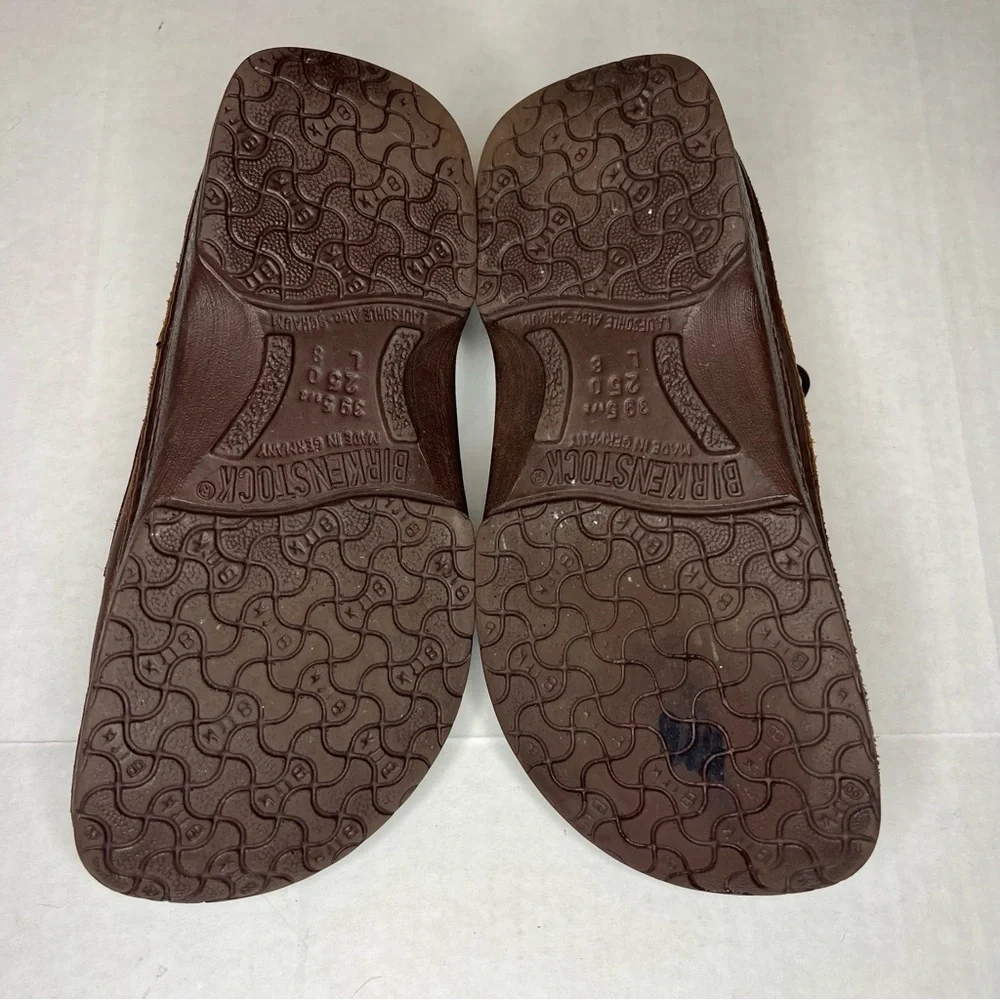 Birkenstock Unisex Brown Leather Oxfords EU 39 W 8, M6 - Picture 8 of 11